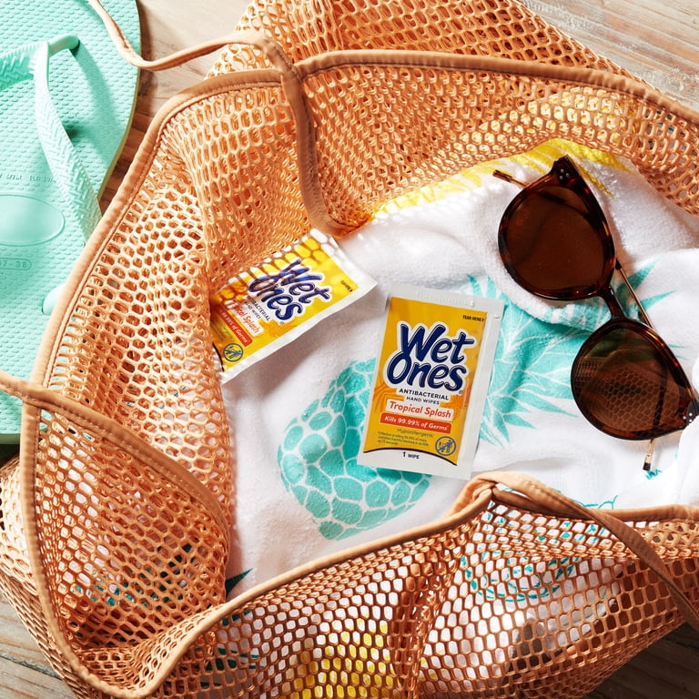 2 pack) Wet Ones Antibacterial Hand Wipes, Tropical Splash Citrus