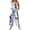 #02Dark Blue, variant on Women's Halloween Plaid Pumpkin Ghost Print Adjustable Strap Bib Overalls Wide Leg Jumpsuit With Pockets Green M
