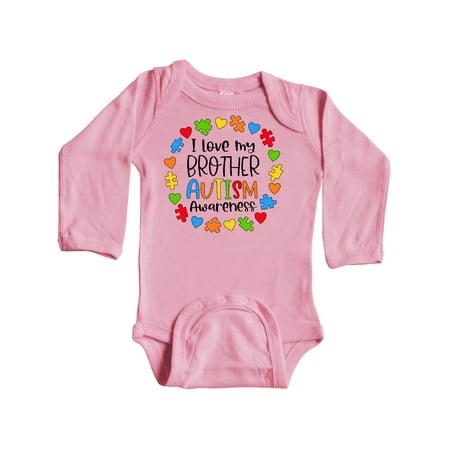 

Inktastic I Love my Brother Autism Awareness Gift Baby Boy or Baby Girl Long Sleeve Bodysuit