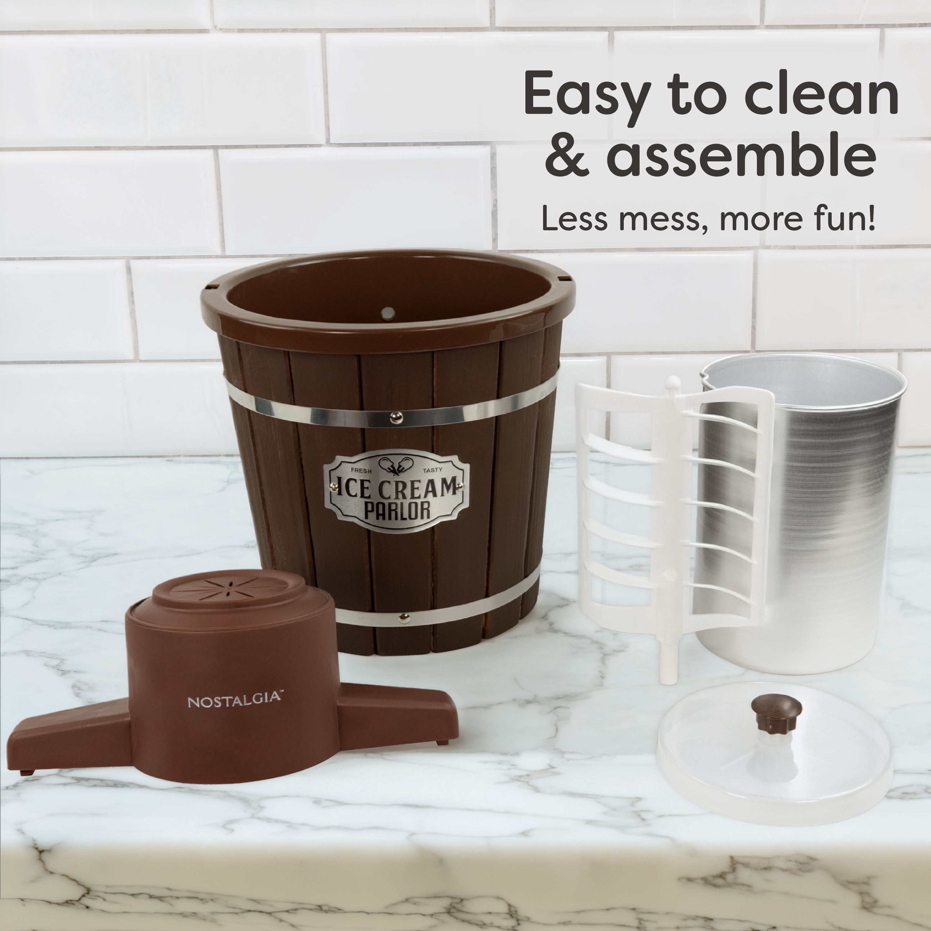 Nostalgia 4-Quart Electric Wood Bucket Ice Cream Maker