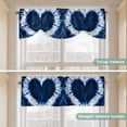 thumbnail image 5 of Tie Up Valance Curtain for Kitchen,Watercolor Blue White Heart Tie Dye Rod Pocket Short Curtains Adjustable Tie-Up Shade Valances,Traditional Ethnic Style Window Treatment for Bathroom Living Room, 5 of 9