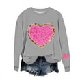 thumbnail image 2 of Womens Oversized Sweatshirts Valentine's Love Heart Printed Shirts Long Sleeve Round Neck Blouses Valentine's Day Sweater Pullover Tops, 2 of 5