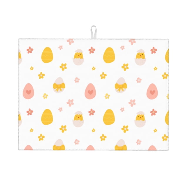 Fotbe Funny Chicken Alfombrilla de Secado para Cocina con Estampado, 18x24 Pulgadas