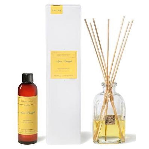 AGAVE PINEAPPLE Aromatique Reed Diffuser Gift Set Square Glass Bottle with Medallion
