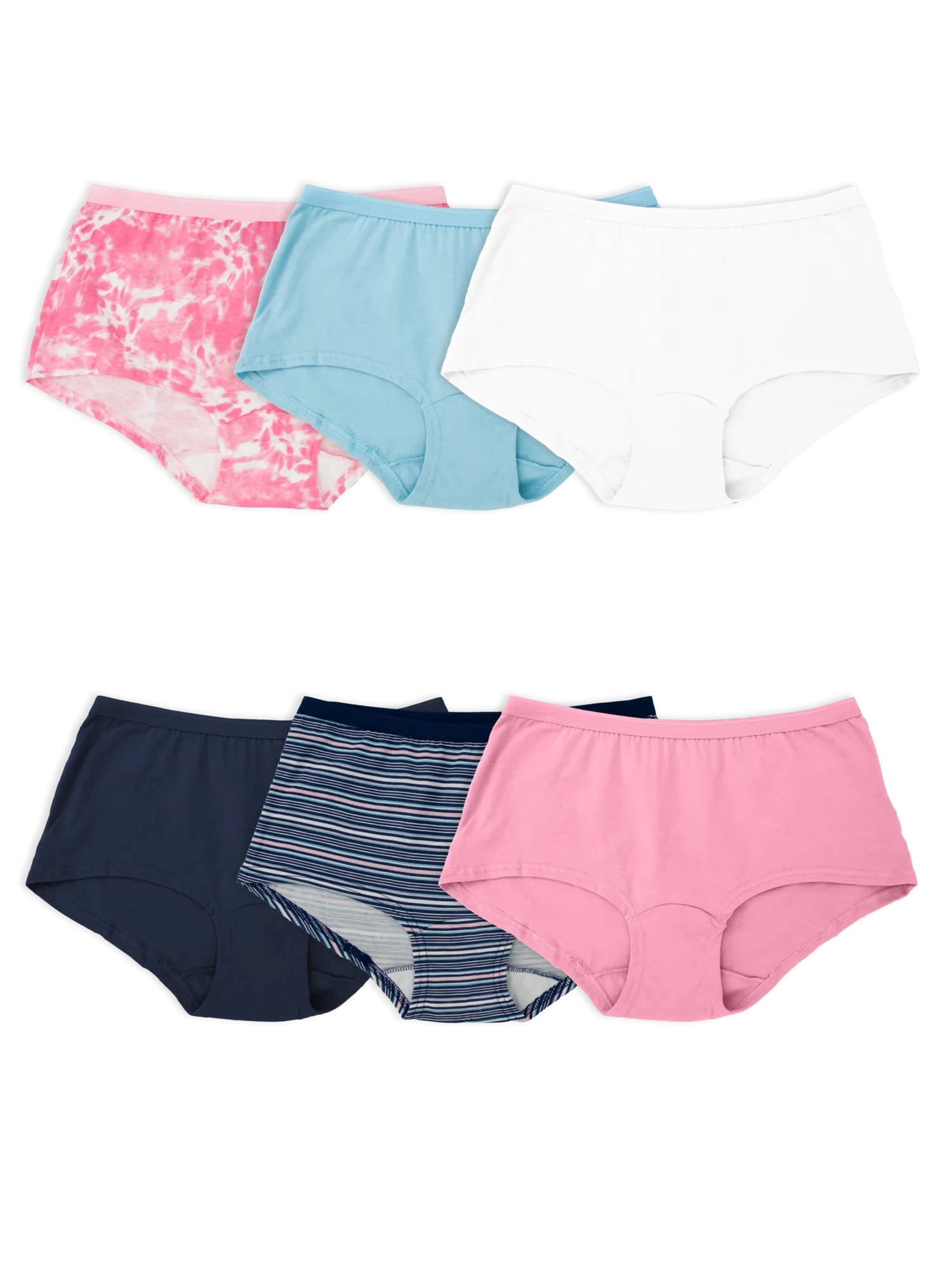 Fruit of the Loom Women's Cotton Boyshort Underwear, 6-Pack