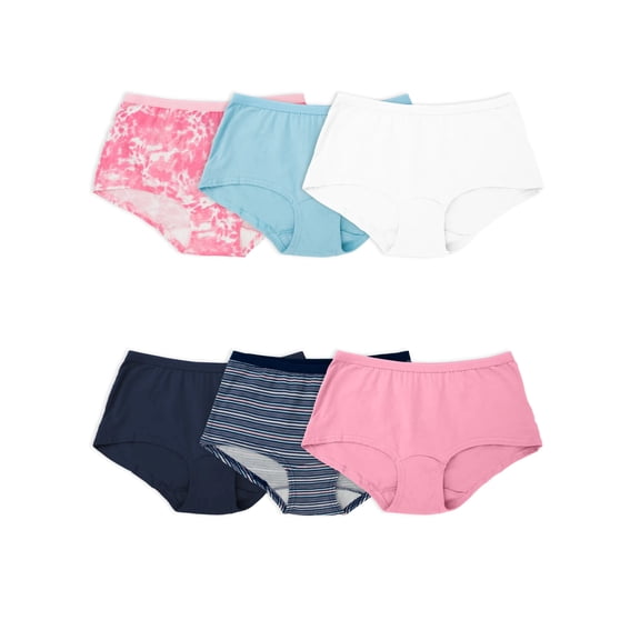 Fruit of the Loom Women's Assorted Cotton Boy Short, 6 Pack