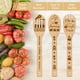 thumbnail image 4 of Juego de 6 utensilios de cocina de bambú con forma de tren, cucharas de cocina de madera grabadas con patrón de flores, espátula de bambú para cocina, cuchara de cocina de madera, 4 of 7