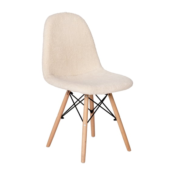 Open Box Flash Furniture Zula Collection Furry Chair, Off-White Fabric