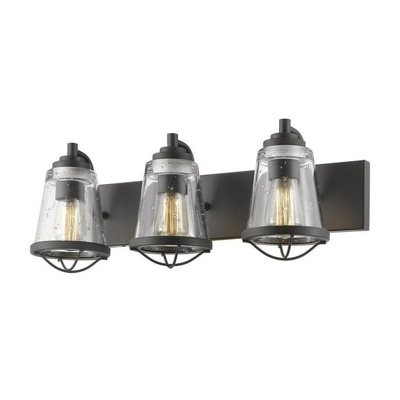 3 Light Vanity Light Fixture in Coastal Style-8.88 inches Tall and 24 inches Wide-Bronze Finish Bailey Street Home 372-Bel-2334139