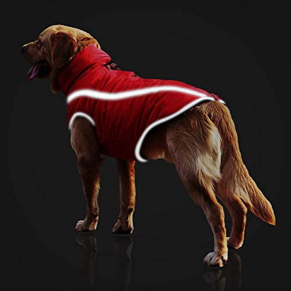 Jhijhoo Dog Coat Dog Jacket For Small Medium Large Dogs Dog Winter Coat Dog Clothes Outdoor Sports Waterproof Dog Outfits Vest With Harness Hole Refl