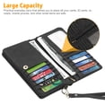 thumbnail image 6 of Women's PU Leather Long Wallet, Large Capacity Luxury Clutch Purse with Wristlet Strap, Durable Credit Card Holder Organizer for Women, Ladies Purse for ID, Receipt, Cell Phone, Black, 6 of 8