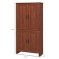 thumbnail image 6 of HOMCOM 64" 4-Door Kitchen Pantry, Freestanding Storage Cabinet with 3 Adjustable Shelves for Kitchen, Dining or Living Room, Brown, 6 of 7