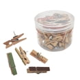 thumbnail image 1 of Mini chincheta de Clip, chincheta fija DIY creativa, pinzas de madera para la ropa, pinzas pequeñas de colores para pared de fotos, manualidades decorativas DIY, 100 Uds. kenally HA012527-00B, 1 of 7
