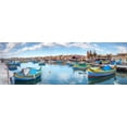 thumbnail image 2 of Frank, Assaf 18x9 Black Ornate Wood Framed with Double Matting Museum Art Print Titled - Marsaxlokk harbour, Malta, 2 of 4