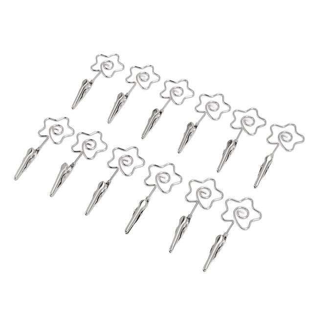 12 Pack Metal Note Holder, Dual Side Card Holder Clips Memo Display Clamp with Strong Grip Table Sign Holder Memo Clip Card Paper Menu Clip for Photo,Memo,Banquet,Wedding