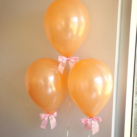 Easter Balloon - Some Bunny is One Party Decorations. Peach balloons with Pink Bows 8CT + Curling Ribbon. Spring Baby Shower.
