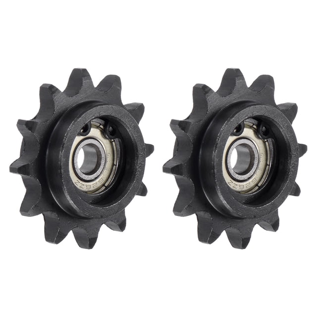 Unique Bargains Pignon de Chaîne 6mm, Tendeur de Pignon 12 Dents, Roulement pour Chaîne ISO 06B, 2 Pcs