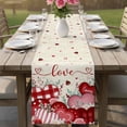 thumbnail image 4 of Pink Valentines Table Runner - 90 Inch Long Vintage Love Heart Eucalyptus Botanical Cotton and Linen Blended Dress Scarves Farmhouse Table Runner for Kitchen Dining, Coffee Table, 13" x 90", 4 of 8