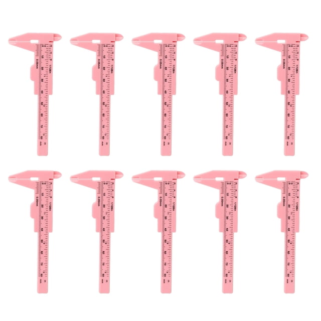 Calipera de Cejas Vernier, Rosa 80 mm 10pcs Cowerbow Miding Reger Ganeador para Salón de Belleza Para Ingenieros