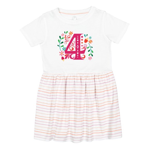 Inktastic 4th Birthday Party Photo Number 4 Girls Toddler Dress