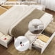 thumbnail image 5 of Fabato Base Cama Matrimonial - 4 cajones de Almacenamiento - Cabecera Matrimonial con Luces Led, 1 Puerto USB, 1 Puerto C - 13 Soportes de Metal y topes Antideslizantes (Blanco), 5 of 7