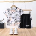 thumbnail image 5 of GXWEA Baby Boy Short Sets 6 Months Baby Boy Clothes Toddler Baby Boys Clothes Set Short Sleeve T-Shirt And Shorts Summer 2 Pcs Outfit, 5 of 9