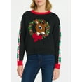 thumbnail image 4 of Rudolph Women's Embellished Christmas Sweater with Long Sleeves, Midweight, Sizes XXS-XXL, 4 of 5