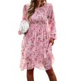 thumbnail image 1 of Vestido de Manga Larga Ticfox para Mujer Rosa L, 1 of 9
