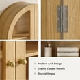 thumbnail image 4 of Joyyskill Arched Bathroom Wall Cabinet Modern Wooden Medicine Cabinet with Acrylic Doors Set of 2, Farmhouse Wall Mounted Cupboard Storage Organizer, Natural Oak, 4 of 5