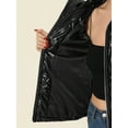 thumbnail image 5 of INSPIRE CHIC Women's Holographic Zipper Quilting Metallic Short Puffer Coat Jacket, 5 of 5
