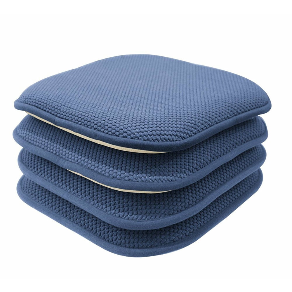Non Slip Chenille Premium Memory Foam Chair Cushions -4 Pack - Walmart.com