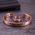thumbnail image 1 of Anillo magnético de drenaje linfático y pulsera para mujeres y hombres, anillo magnético de desintoxicación linfática y pulsera magnética de cobre, alivio del dolor para la artritis del túnel carpiano, set de regalo (flor vintage) Sailing Electrónica, 1 of 5