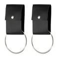 thumbnail image 1 of 2 Pcs Soporte para Anillo de Toalla con Lazo, Soporte para Toallas de Cocina y Baño, Gancho de Pared de Cuero para Puerta de Horno para el Hogar, Negro, 1 of 7