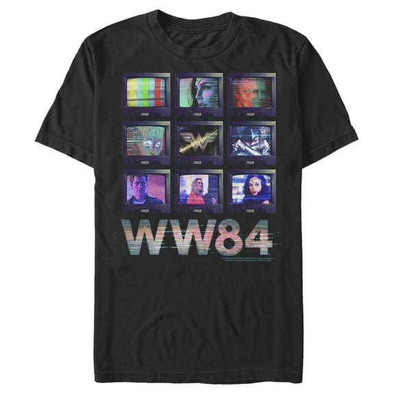 Men's Wonder Woman 1984 TV Stack  Graphic Tee Black Medium