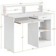 Yaheetech Home Office Wood Computer Desk with Drawers and PullOut