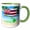 Green/White, variant on 3drose, Hawaii Flag with Map of the Hawaiian Islands Beach Vacation Design., 11oz Two-tone Red Mug