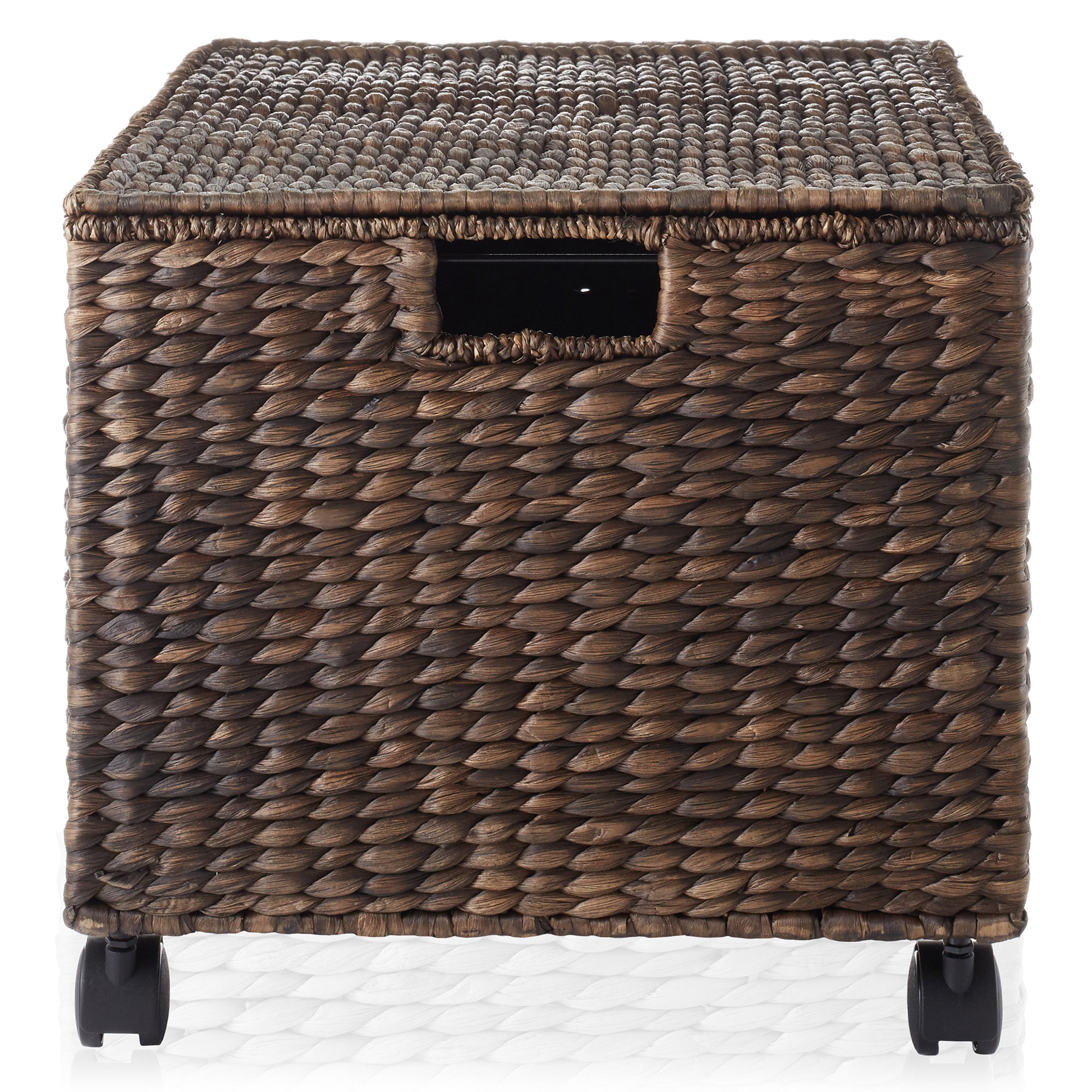 Casafield Rolling Filing Cabinet, Espresso Dark Brown - Water Hyacinth Hanging File Folder Organizer, Home Office Storage