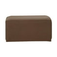 thumbnail image 2 of Foot Stool Change Storage Ottoman Padded Footrest Dressing Makeup Stool Seat Cover , Brown, 2 of 7