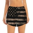 thumbnail image 2 of Fotbe American Flag with Desert Camouflage Womens High Waist Running Shorts Athletic Workout Quick Dry Shorts for Women with Pockets Gym Yoga Summer Shorts-XX-Large, 2 of 9