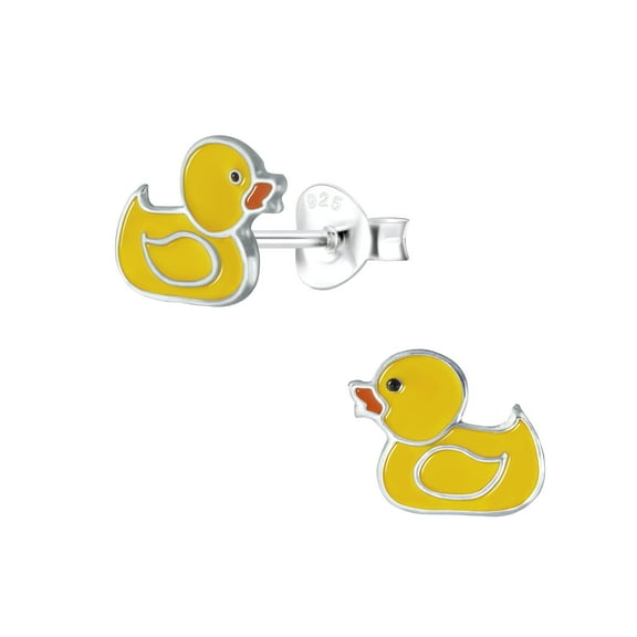 925 Sterling Silver Duck Stud Earrings