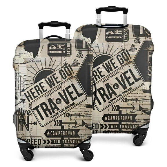 Luggage Cover Washable Travel Suitcase Protector Spandex Luggage Cover Fit 25-28 Inch Luggage - - Here we go Travel