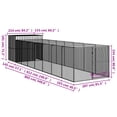 thumbnail image 2 of vidaXL Dog House with Run Anthracite 84.3"x260.2"x71.3" Galvanized Steel, 2 of 8