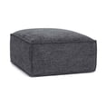 thumbnail image 3 of TOV Furniture Mindy Charcoal Chenille Basketweave Ottoman, 3 of 6