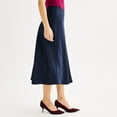 thumbnail image 3 of Women's Nine West Satin High Waisted Midi Skirt Color: Brazilian Teal Size: X LARGE, 3 of 4