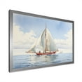 thumbnail image 2 of Designart "Seafaring Serenade Symphony of Sailboats" Transportation Framed Wall Art Decor - Modern White Boat Sailing Hallway Framed Wall Art Decor, 2 of 6