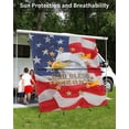 thumbnail image 3 of 4th of July RV Awning Sun Shade Screen 9'X7' God Bless America Mesh Sunscreen Patriotic Eagle American Flag Awning Shade Screen with Zipper UV Blocker Completed Kits for RV Motorhome Camper, 3 of 7