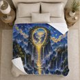 thumbnail image 5 of Enchanted Starlit Portal Waterfall Fantasy Landscape Art Mystical, Peaceful Mountain Lake Scene, Warm Flannel Blanket for Cabin and Lodge, Outdoor Lovers Camping Gift, Fantasy Home Decor, 5 of 9