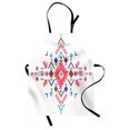 thumbnail image 1 of Tribal Apron Colored Hand Drawn Style Ethnic Pattern with Geometrical Like Frame Art, Unisex Kitchen Bib Apron with Adjustable Neck for Cooking Baking Gardening, Strawberry Caramel Blue, by Ambesonne, 1 of 3