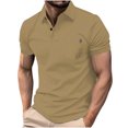 thumbnail image 1 of hoksml Man Business Polo Shirts Solid Color Collared Top Elastic Cuffs Summer Fashion Comfortable Breathable Leisure Versatile Turndown Collar Short Sleeve 2025 on Clearance, 1 of 6