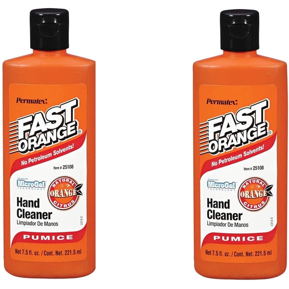 Permatex Fast Orange Fine Pumice Lotion Hand Cleaner - 7.5 Fluid Ounce (2 Pack)